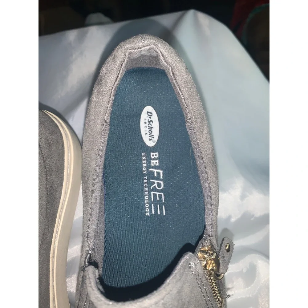 Dr. Scholls No Chill Sneaker Womens 8 Grey Excellent Zip Slip On Platform Shoes